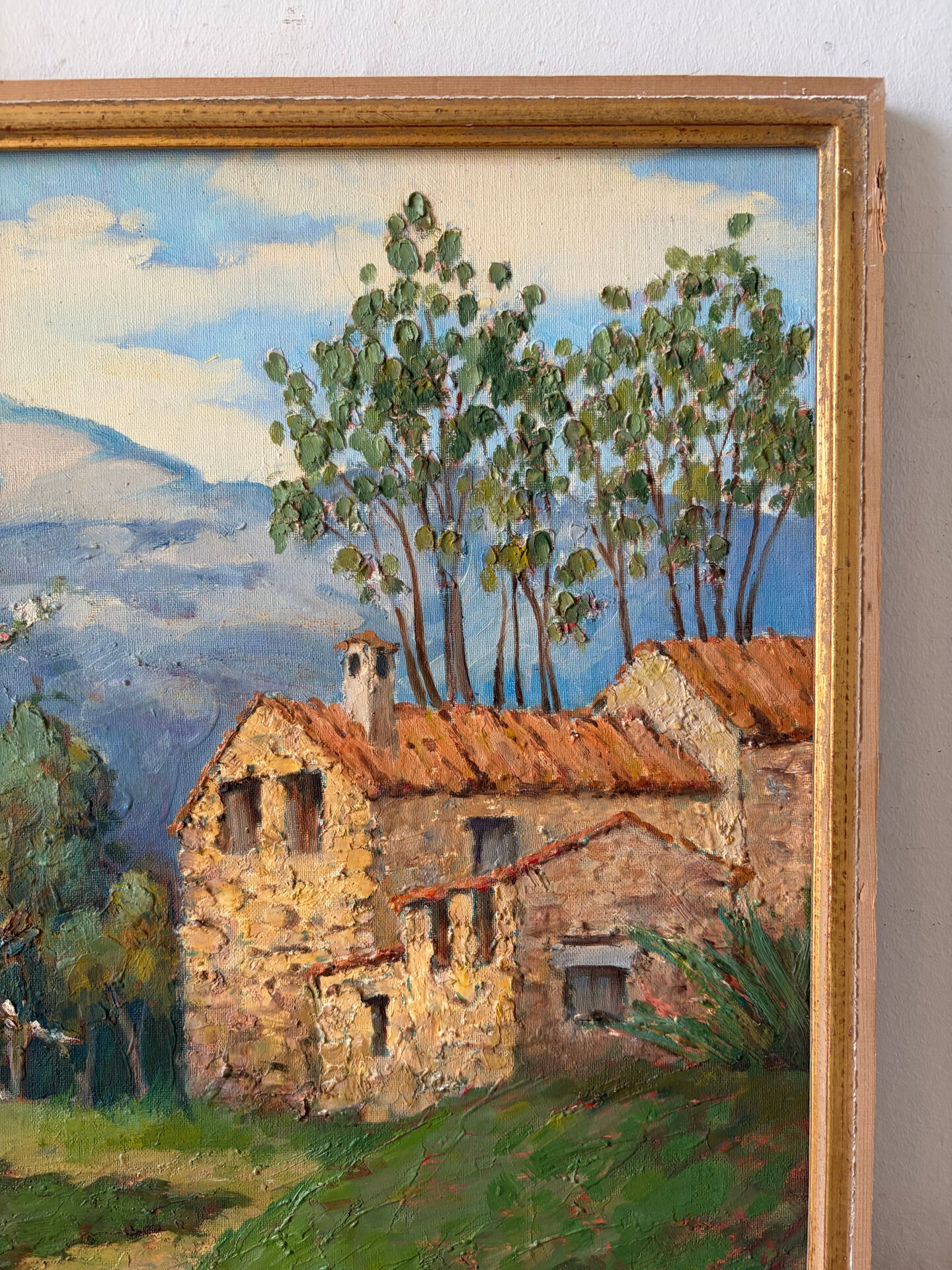 Oil on panel "Old farmhouse", High Vallespir, Provence