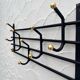 Iron and brass coat rack