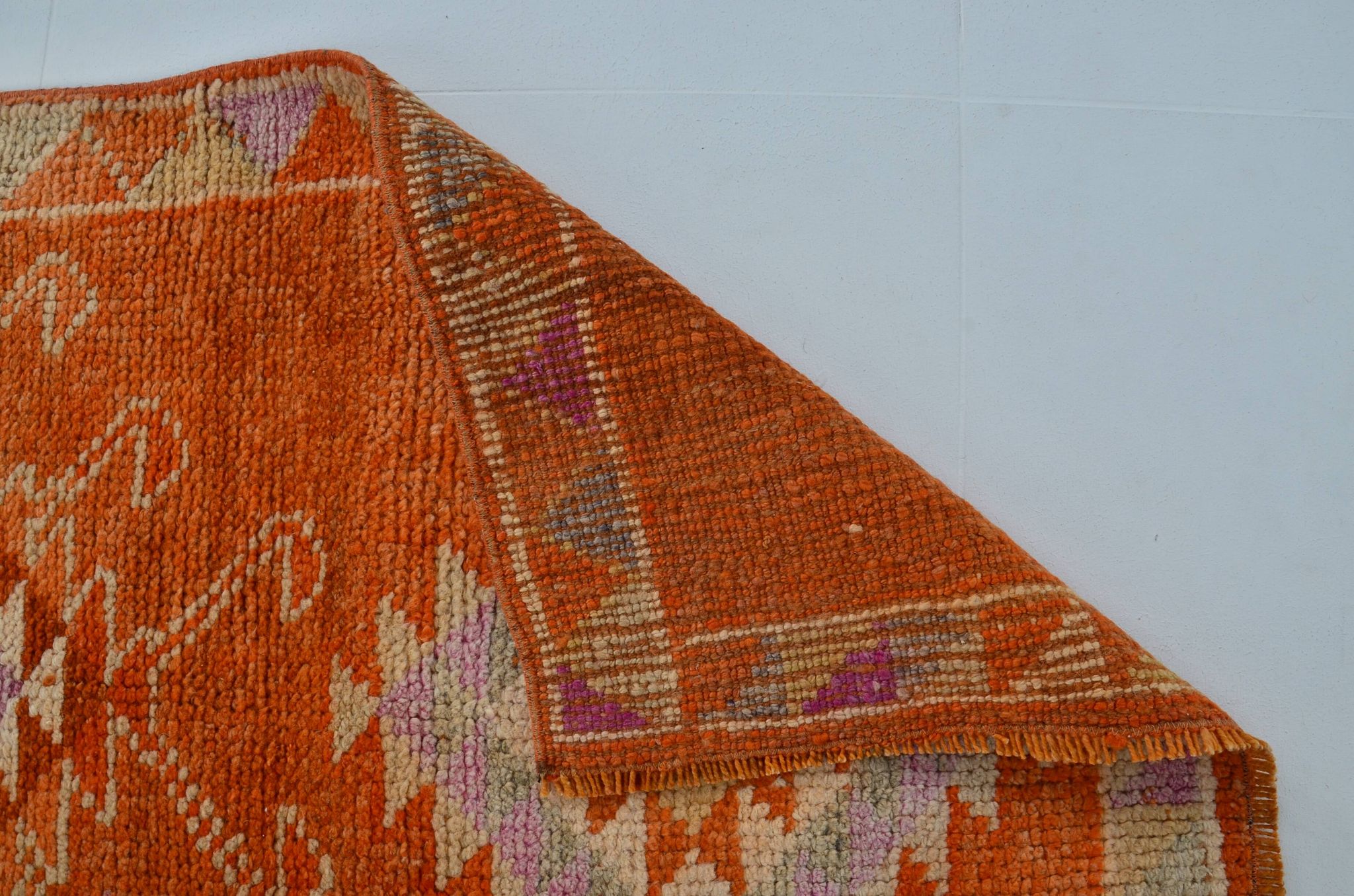 Unique Motif Vintage Wool Runner Rug sku 2120