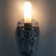 Vintage wall applique in Rouen style earthenware, glass candle