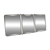 Grand miroir tryptique de barbier vintage, 1950