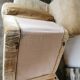 Pair of modular velvet armchairs and ottoman