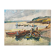 Original Gouache painting "Marin au port" signed G. Peyrondet around 1950