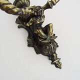 Pair of Satyr wall lights in bronze Napoleon III 19th century