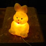 Lampe à poser lapin jaune design vintage années 1980