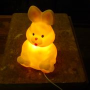 Yellow rabbit table lamp, vintage design 1980s