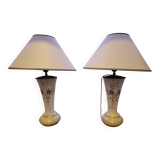 Paire de lampes en opaline