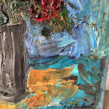 Flower bouquet, knife technique, signed