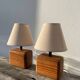 Paire de lampes chevet en bois