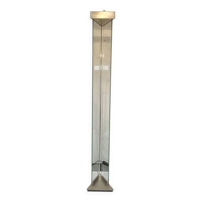 Lampadaire verre et àcier chromé, Mauro Marzollo, TVE 1980