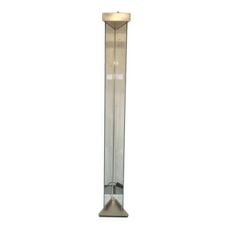 Glass and chrome-plated steel floor lamp, Mauro Marzollo, TVE 1980