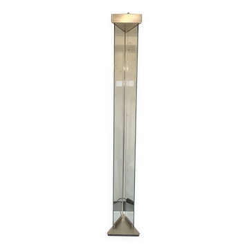 Glass and chrome-plated steel floor lamp, Mauro Marzollo, TVE 1980