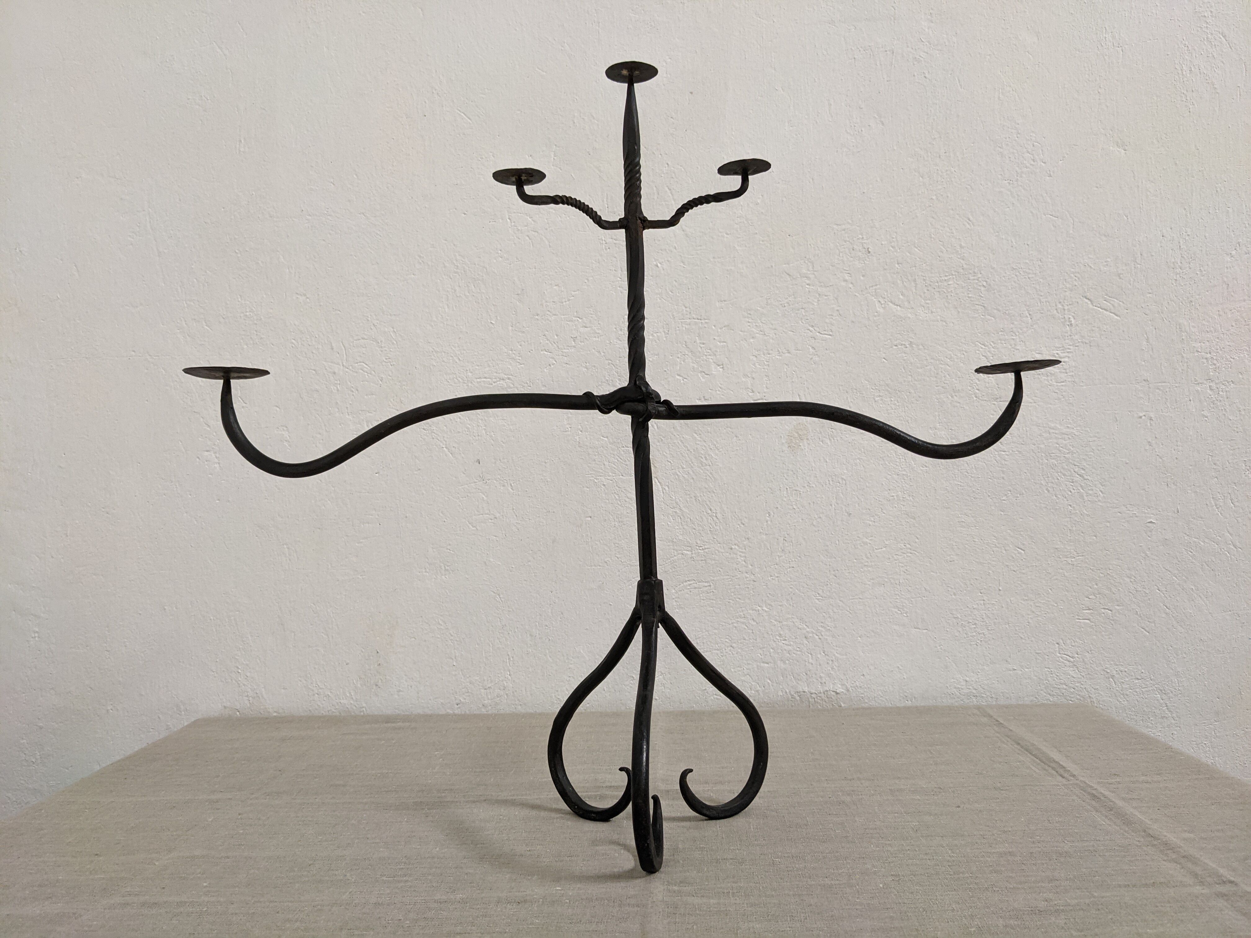 Wrought iron candlestick XIXth