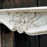 Louis XV Style Fireplace In Carrara Marble Circa 1880