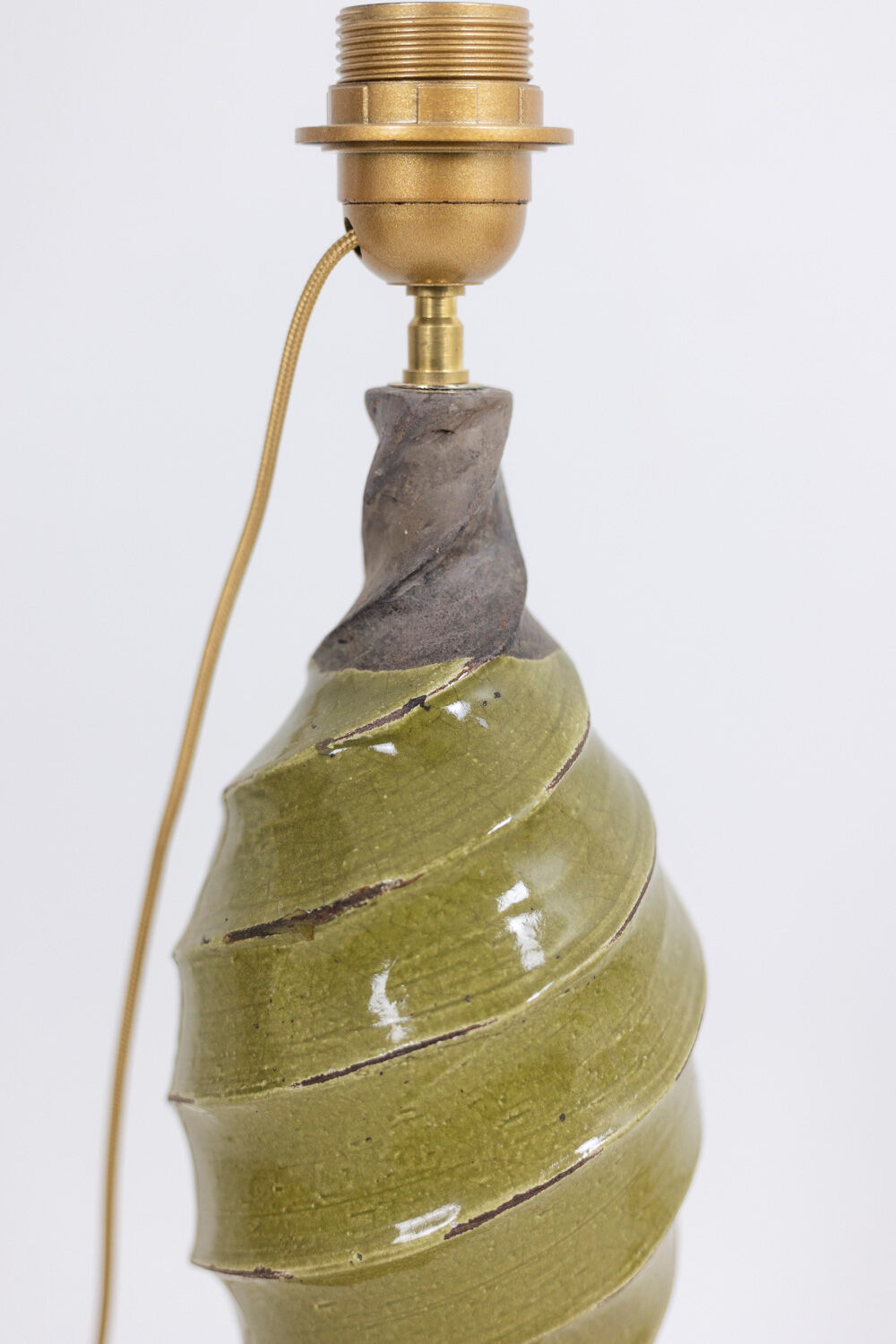 Twisted ceramic lamp, 1950s