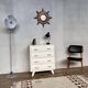 Commode blanche vintage pieds compas 1960