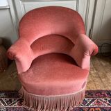 Pink velvet toad chair