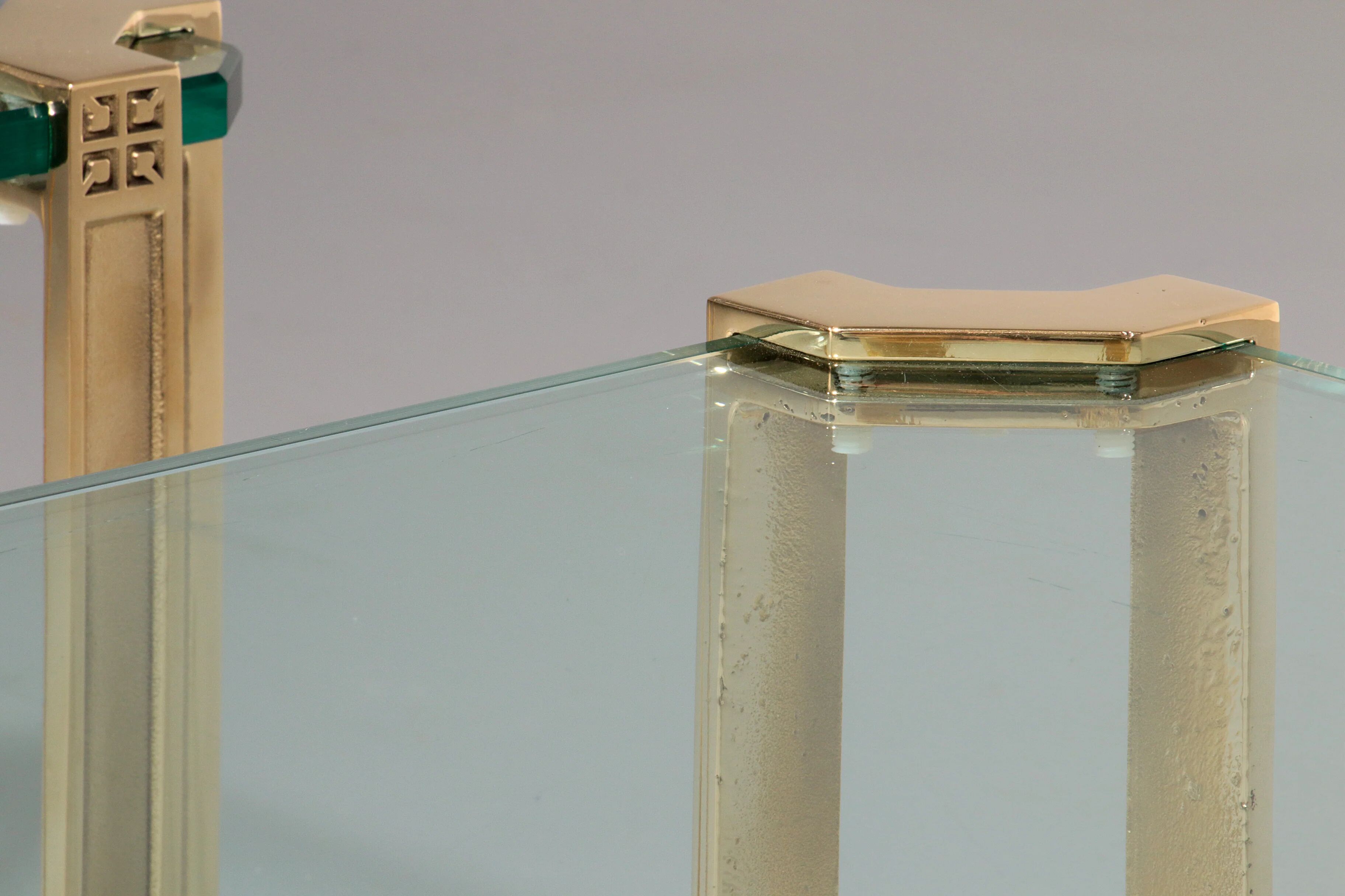 Peter Ghyczy high-gloss brass T24 side tables, 1970s (40x40x45)