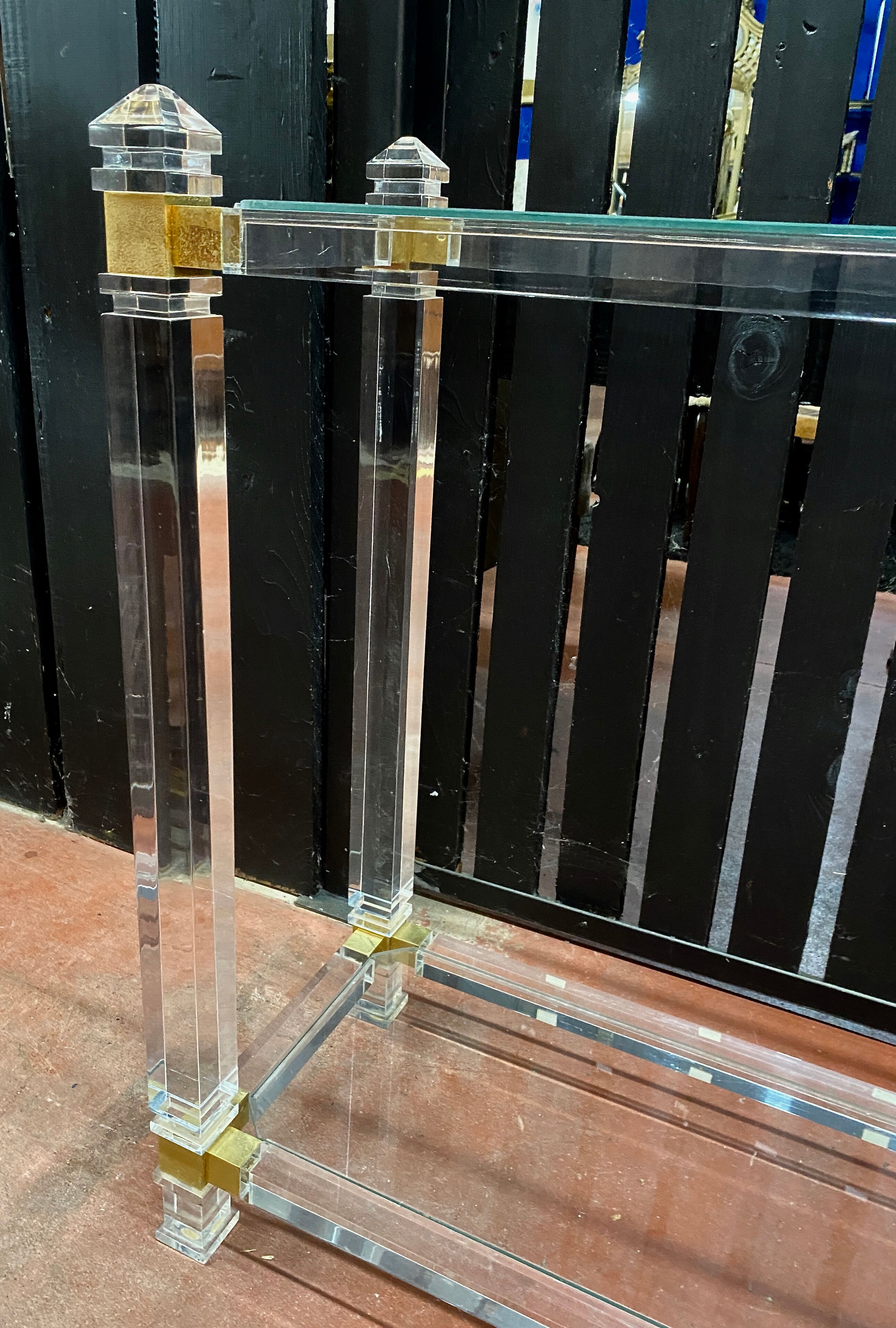 Plexi console double glass tray