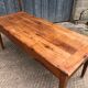 Antique cherry farmhouse table with 2 drawers and 1 pull-out