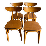 4 chaises « Banane » estampillées Luterma