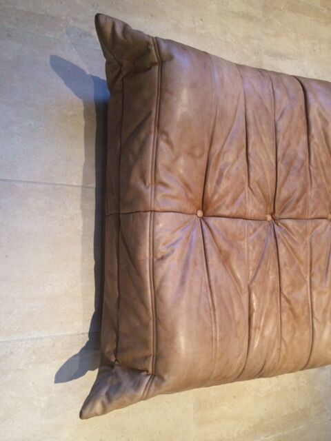 Togo pouffe by Michel Ducaroy for Ligne Roset natural leather