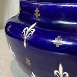 Planter signed Luneville K&G blue background
