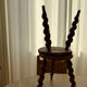 Pair of twisted wooden tripod stools