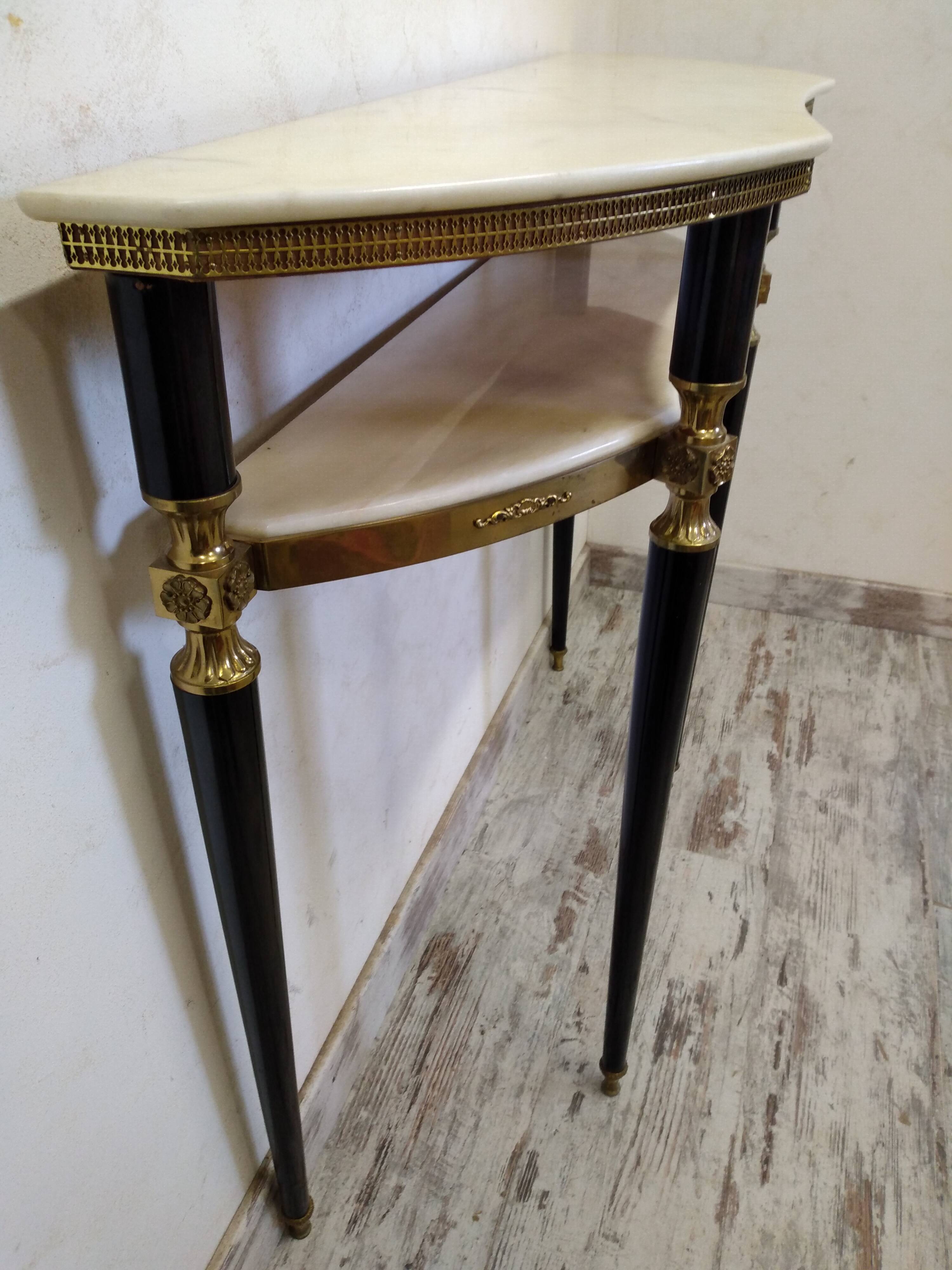 Vintage Italian half-moon console