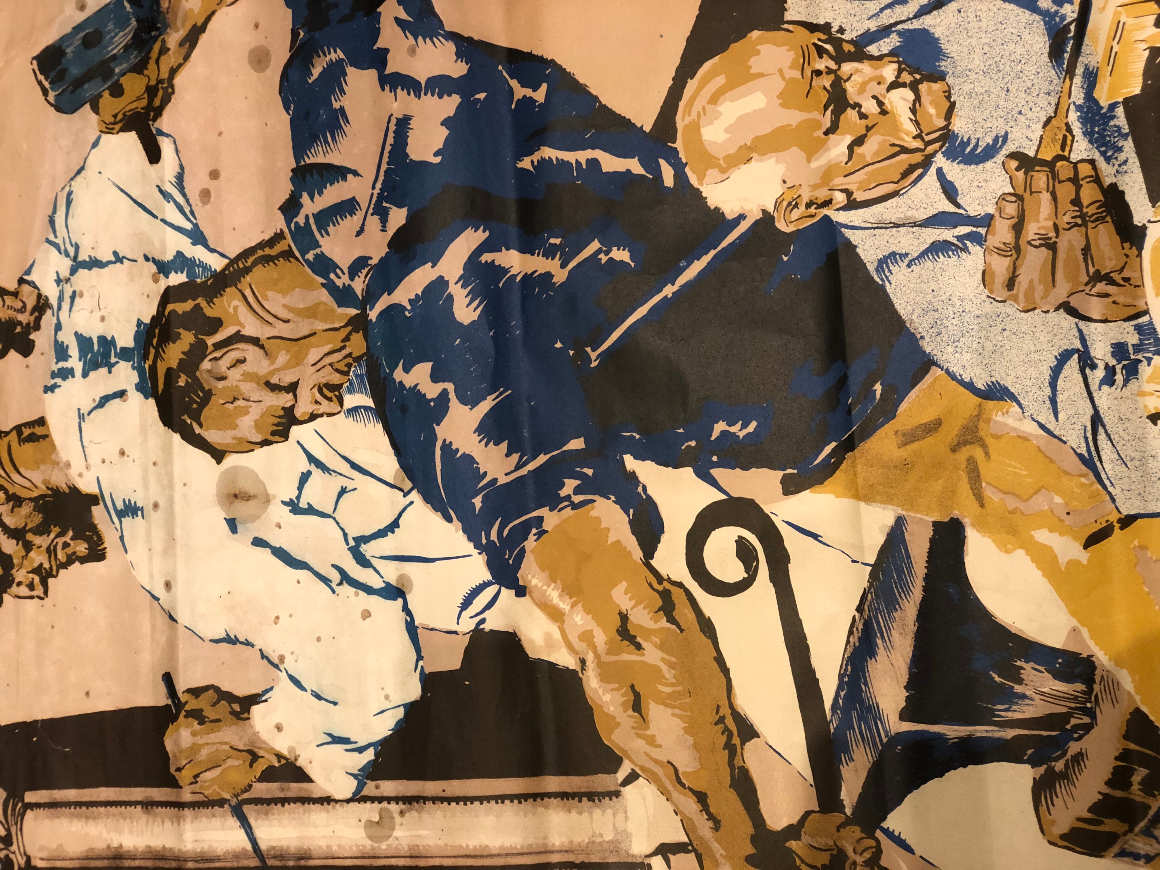 Affiche lithographique originale René Kuder 1939 Alsace Art Deco