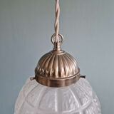 Pair of Art Deco frosted glass pendants, 1920s-30s.