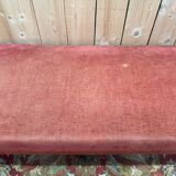 Napoleon III bench in turned wood and velvet