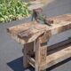 Large carpenter's workbench, old workbench, wooden workbench, industrial decoration