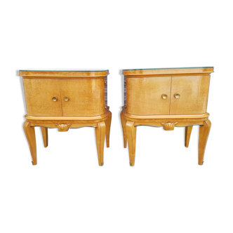 Pair of bedsides in sycamore veneer, 1940