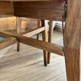 Ensemble de 4 chaises en bois et vinyle rouge