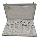 Silver-plated metal cutlery set of 12 teaspoons