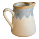 Vintage ceramic milk jug with a blue and taupe gradient glaze.