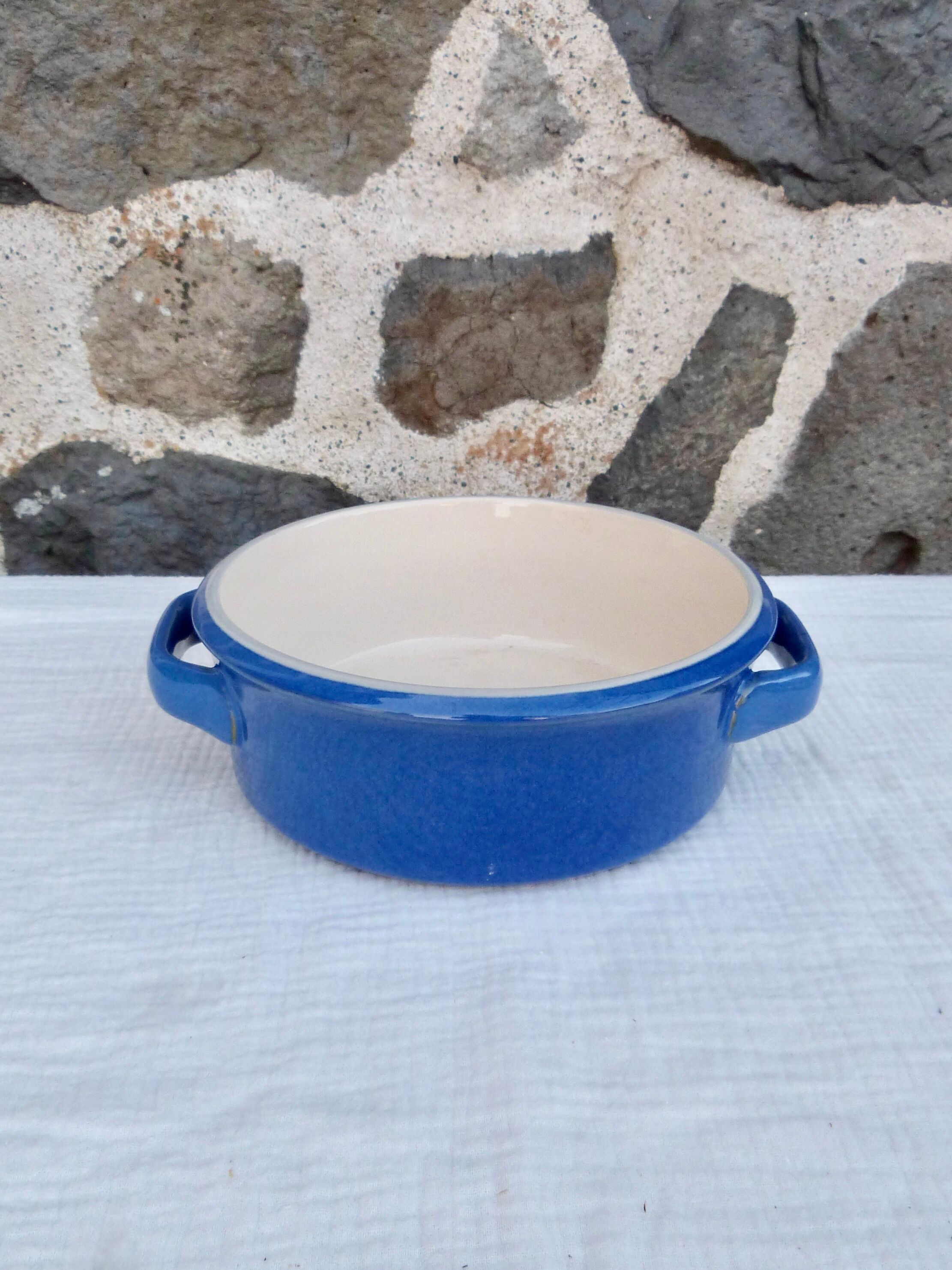 Blue and white ceramic oven dish