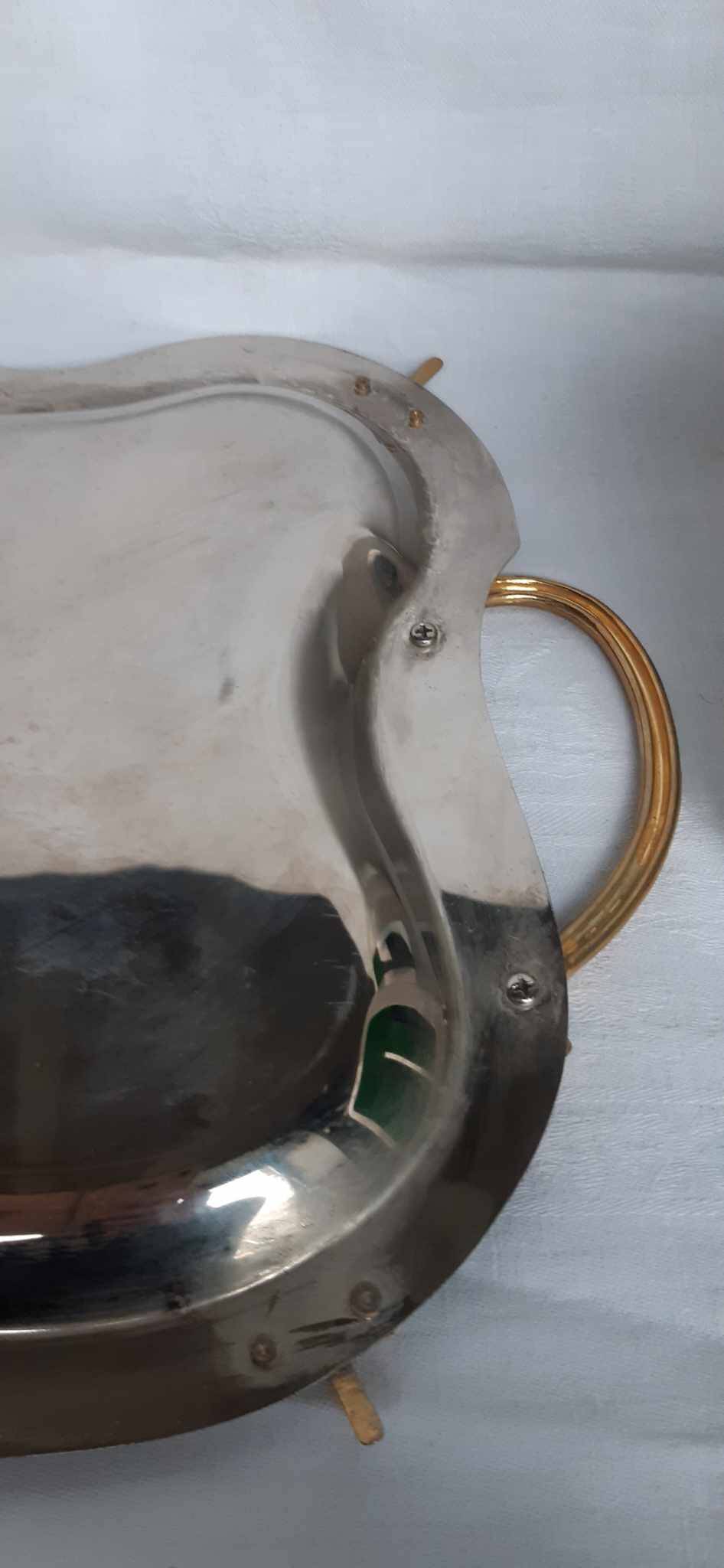 silver brass tray retro 1960s