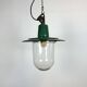 Green Enamel and Cast Iron Industrial Pendant Light, 1960s
