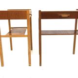 Set of 2 teak and oak bedside tables, Sweden, 1960