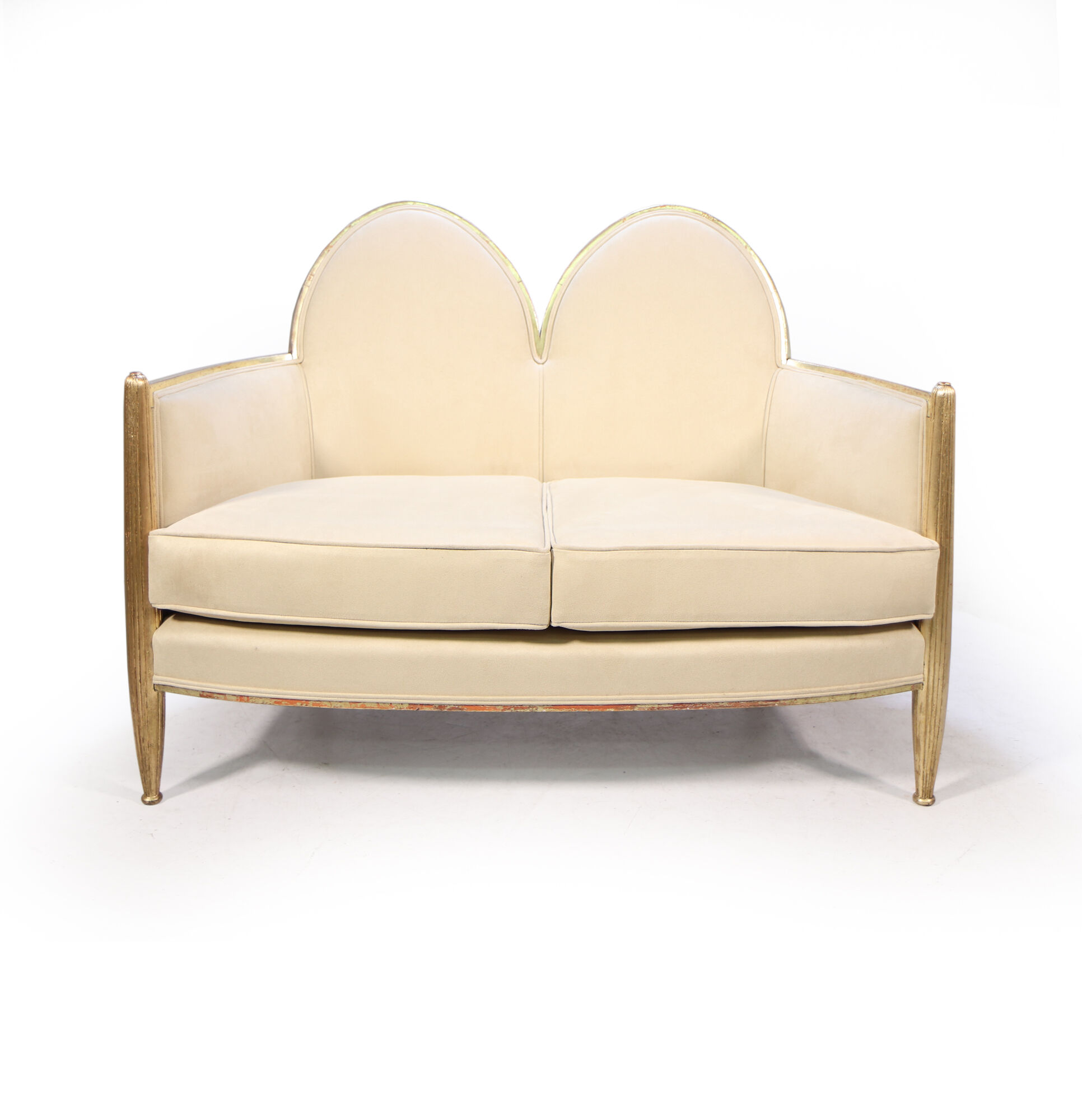French Art Deco Sofa in Parcel Gilt wood