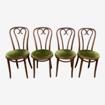 Set de 4 chaises de restaurant en bois courbé