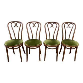 Set de 4 chaises de restaurant en bois courbé
