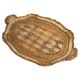 Vintage beige wooden decorative plate, Italy, 1960s