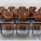 Set of 12 Afra & Tobia Scarpa chairs mod. Africa - Gruppo Unico, 80/90