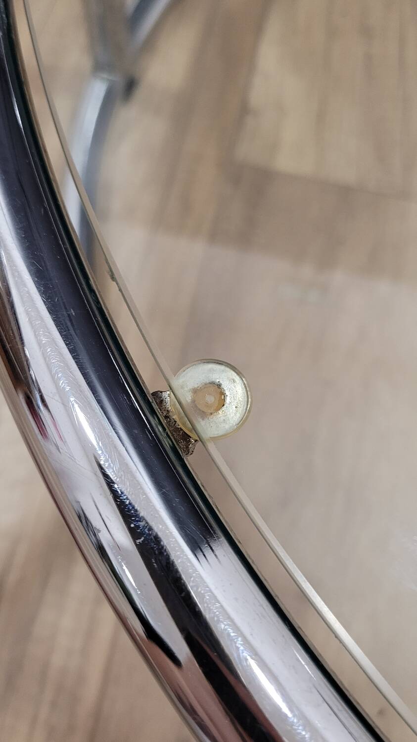 Glass and chrome coffee table