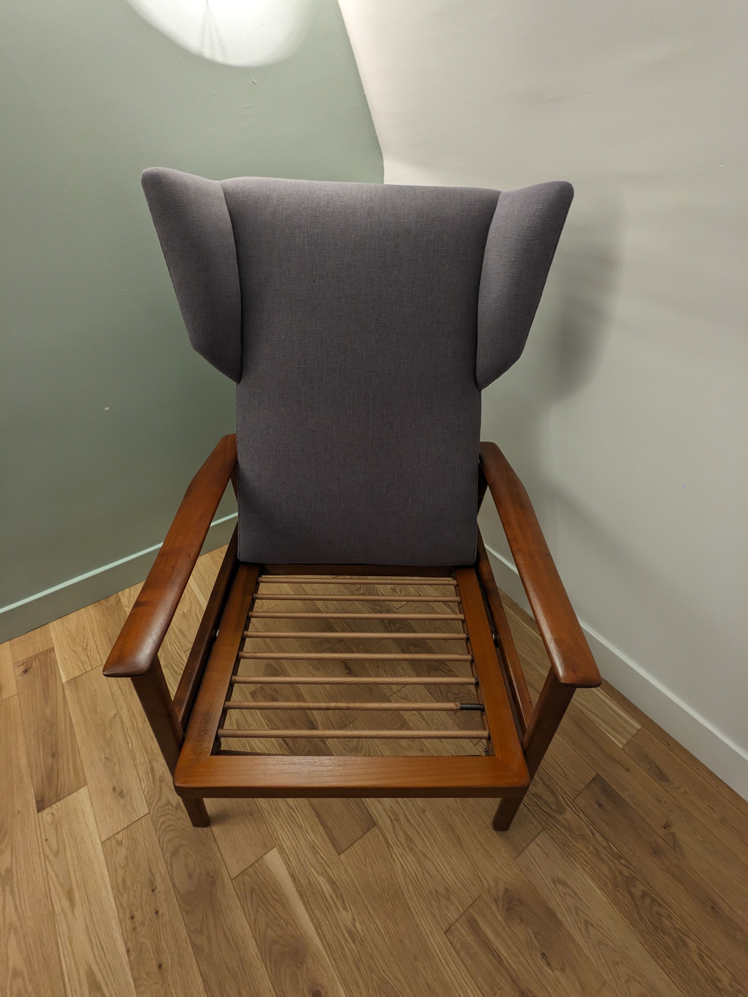 Scandinavian armchair with footrest 1950 vintage