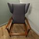 Scandinavian armchair with footrest 1950 vintage
