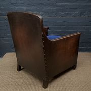 French leather club chair normandy model c1910-1930